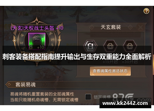 刺客装备搭配指南提升输出与生存双重能力全面解析